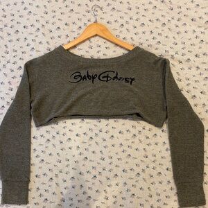 Women's Green Cropped Sweatshirt